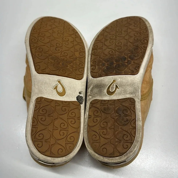 Olukai Pehuea Shoes Sneakers Canvas Slip On Drop Heel Tan Brown Women's Size 6.5 - Picture 6 of 8